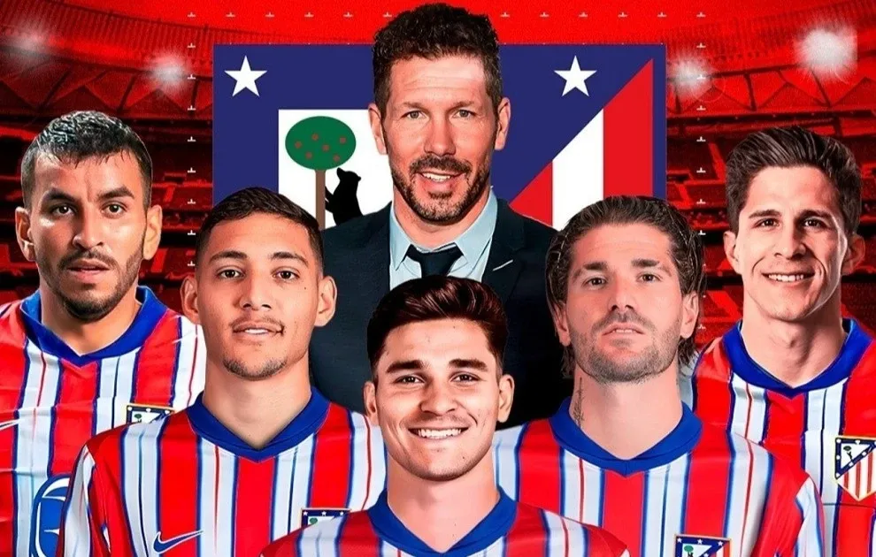 Diego Simeone nhiệt huyết chỉ đạo chiến thuật phòng ngự trứ danh của Atletico Madrid bên đường biên