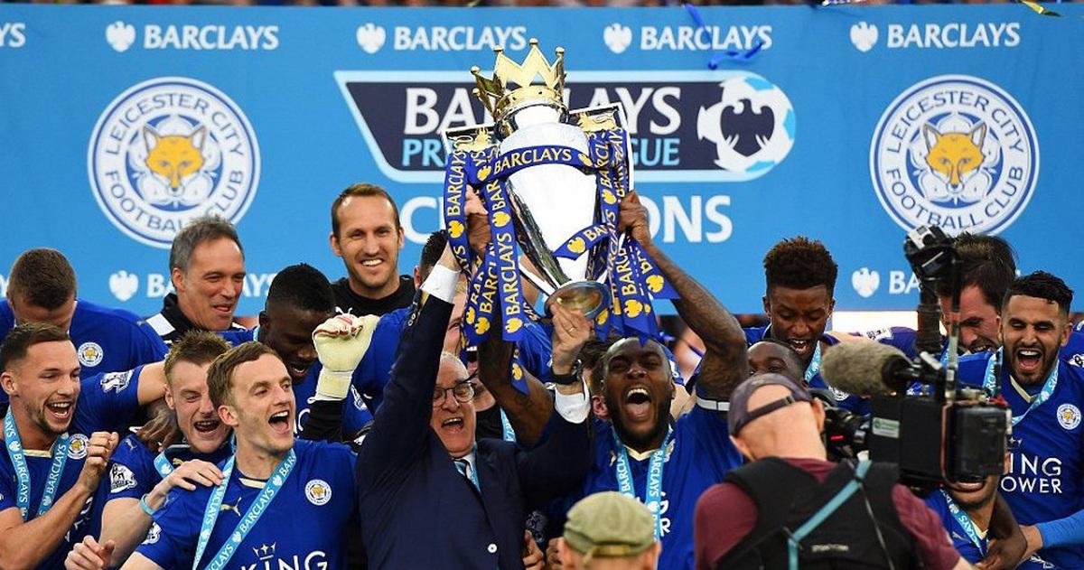 Hình ảnh ăn mừng chức vô địch Premier League lịch sử của Leicester City mùa giải 2015/16 tại sân King Power