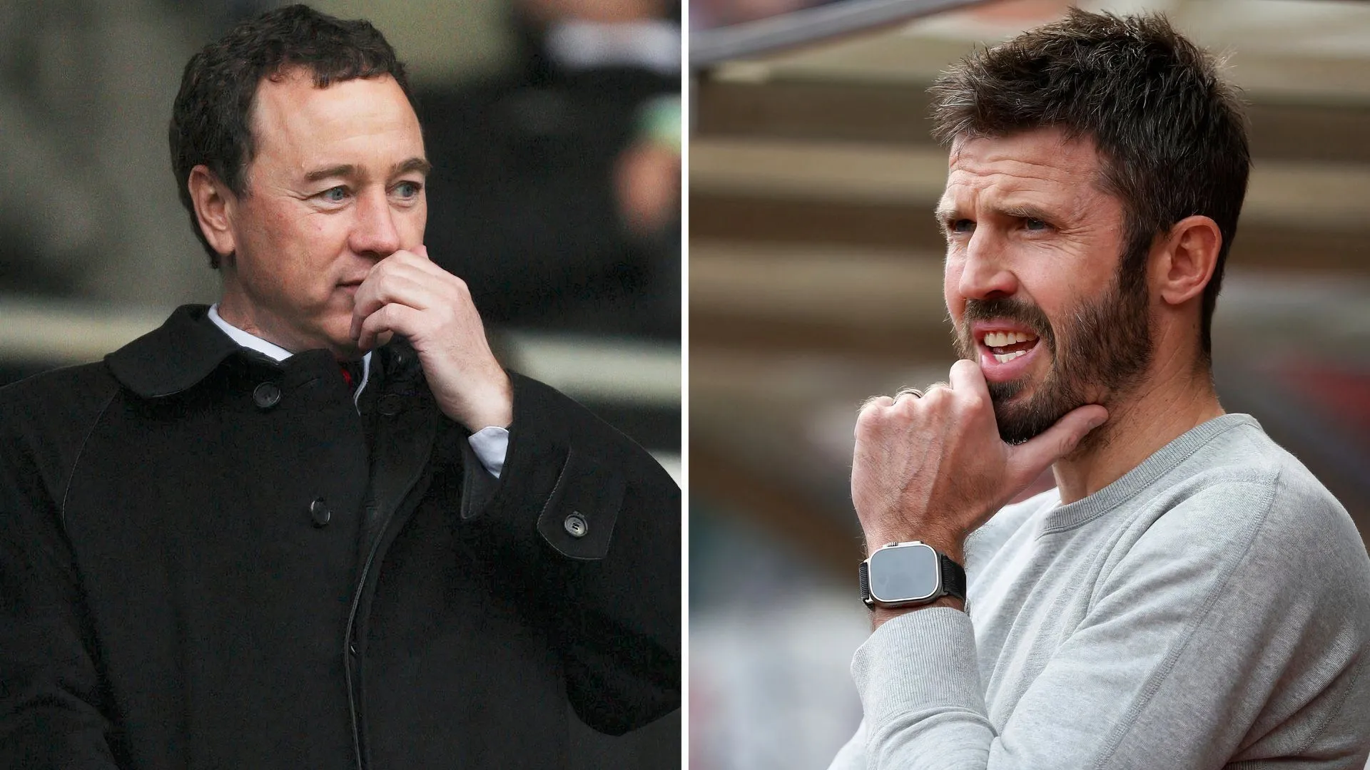 Chủ tịch Middlesbrough Steve Gibson và HLV Michael Carrick thảo luận