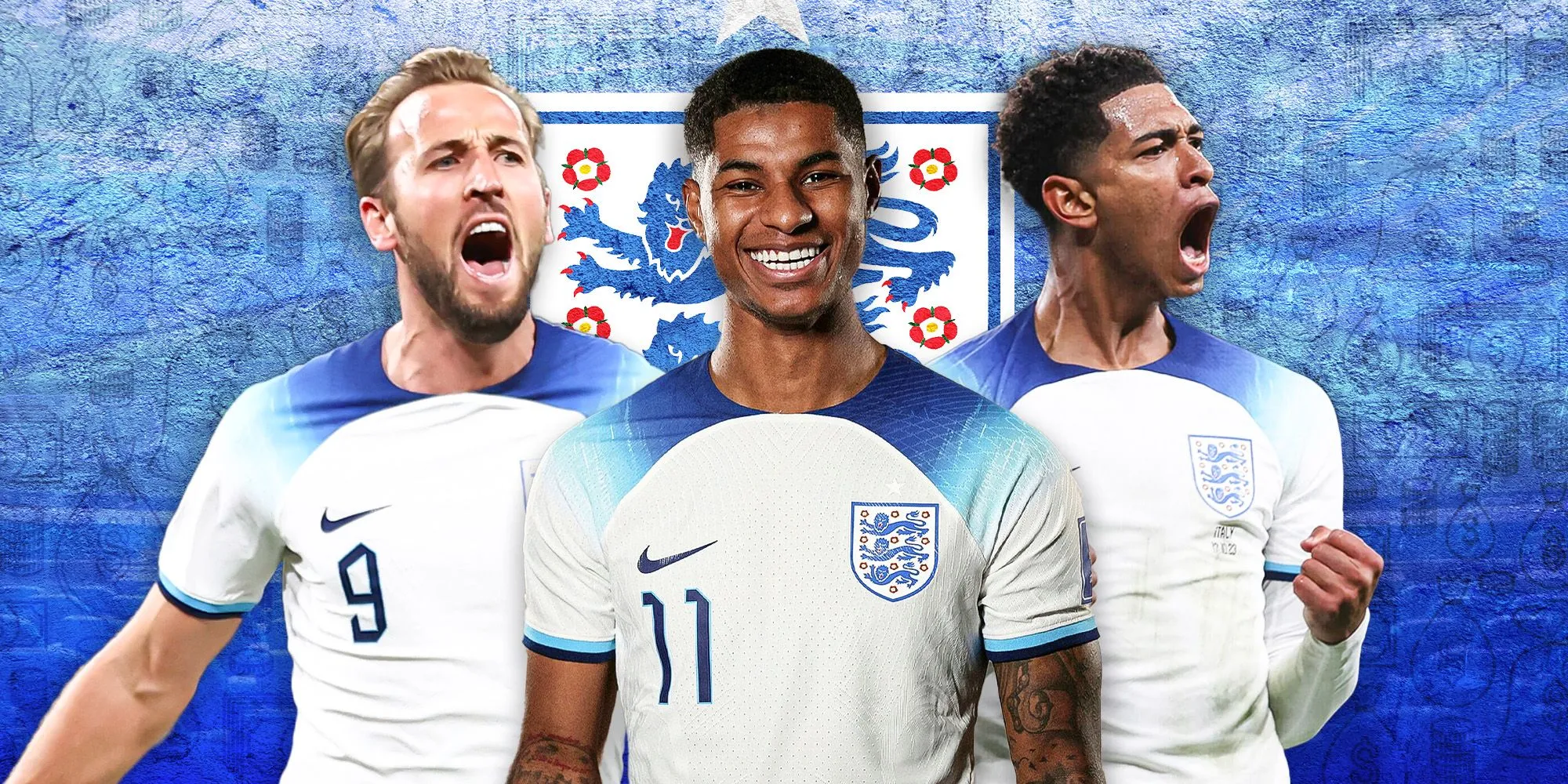 Các ngôi sao bóng đá Anh hiện tại như Harry Kane, Marcus Rashford và Jude Bellingham