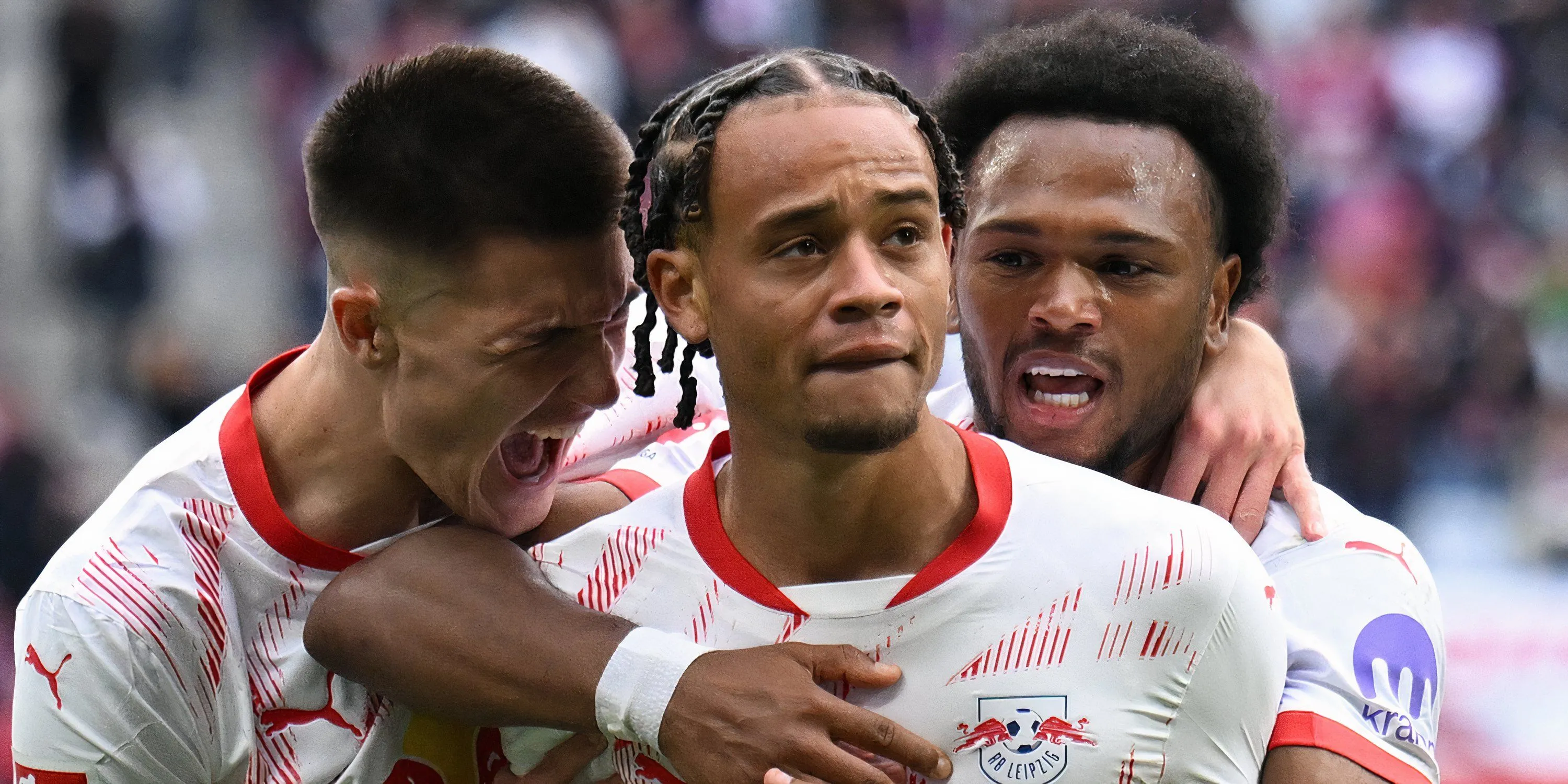 Xavi Simons ăn mừng bàn thắng trong màu áo RB Leipzig