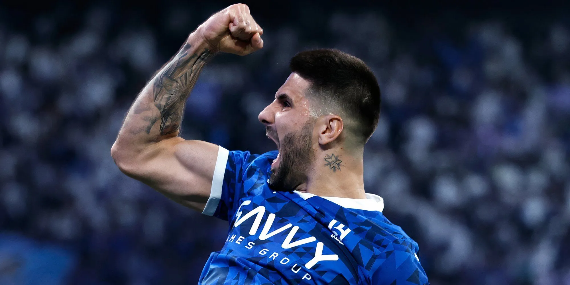 Tiền đạo Aleksandar Mitrovic trong màu áo Al-Hilal tại giải VĐQG Saudi Arabia