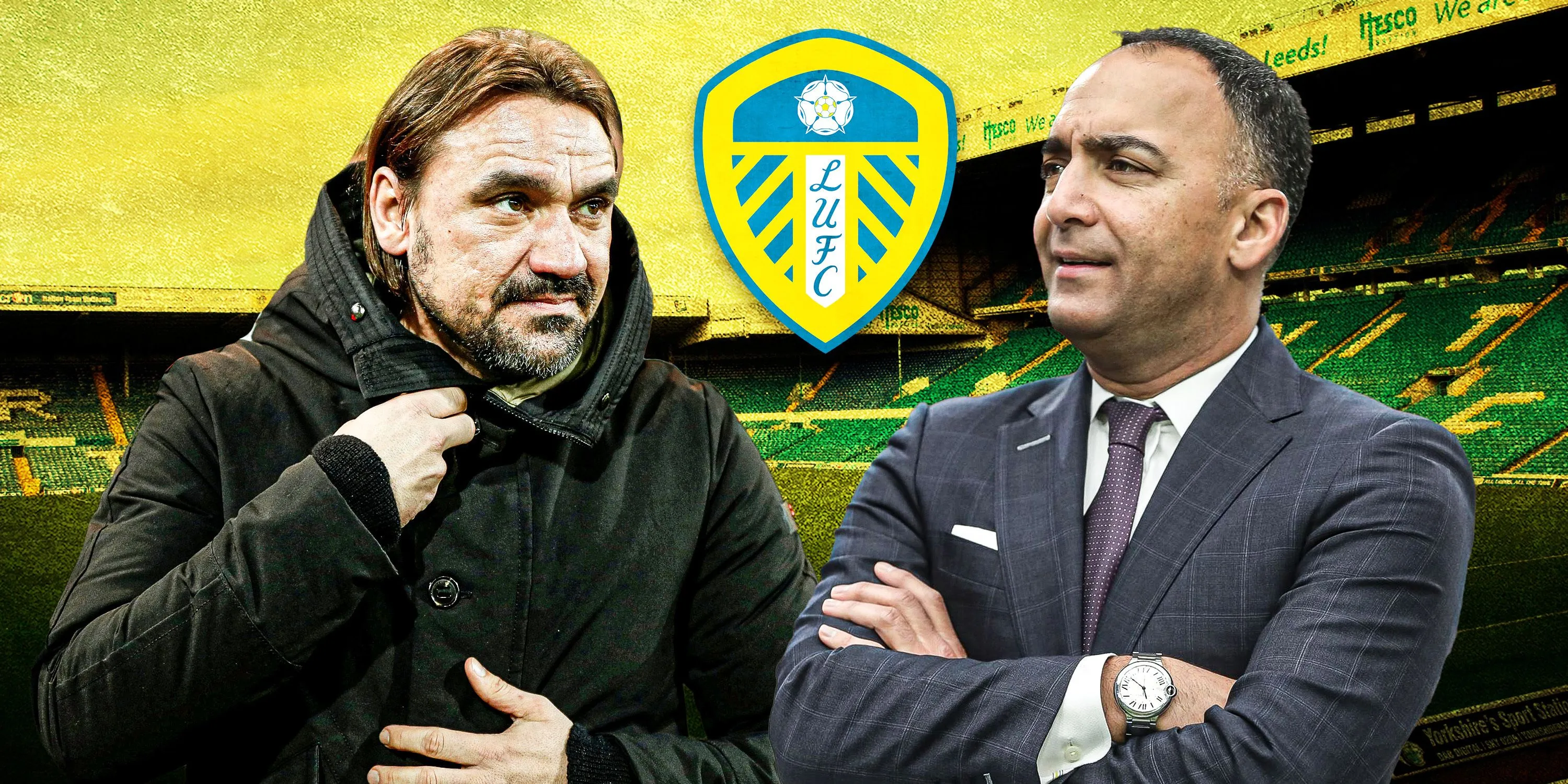 Huấn luyện viên Daniel Farke và Chủ tịch Paraag Marathe của Leeds United thảo luận về kế hoạch chuyển nhượng