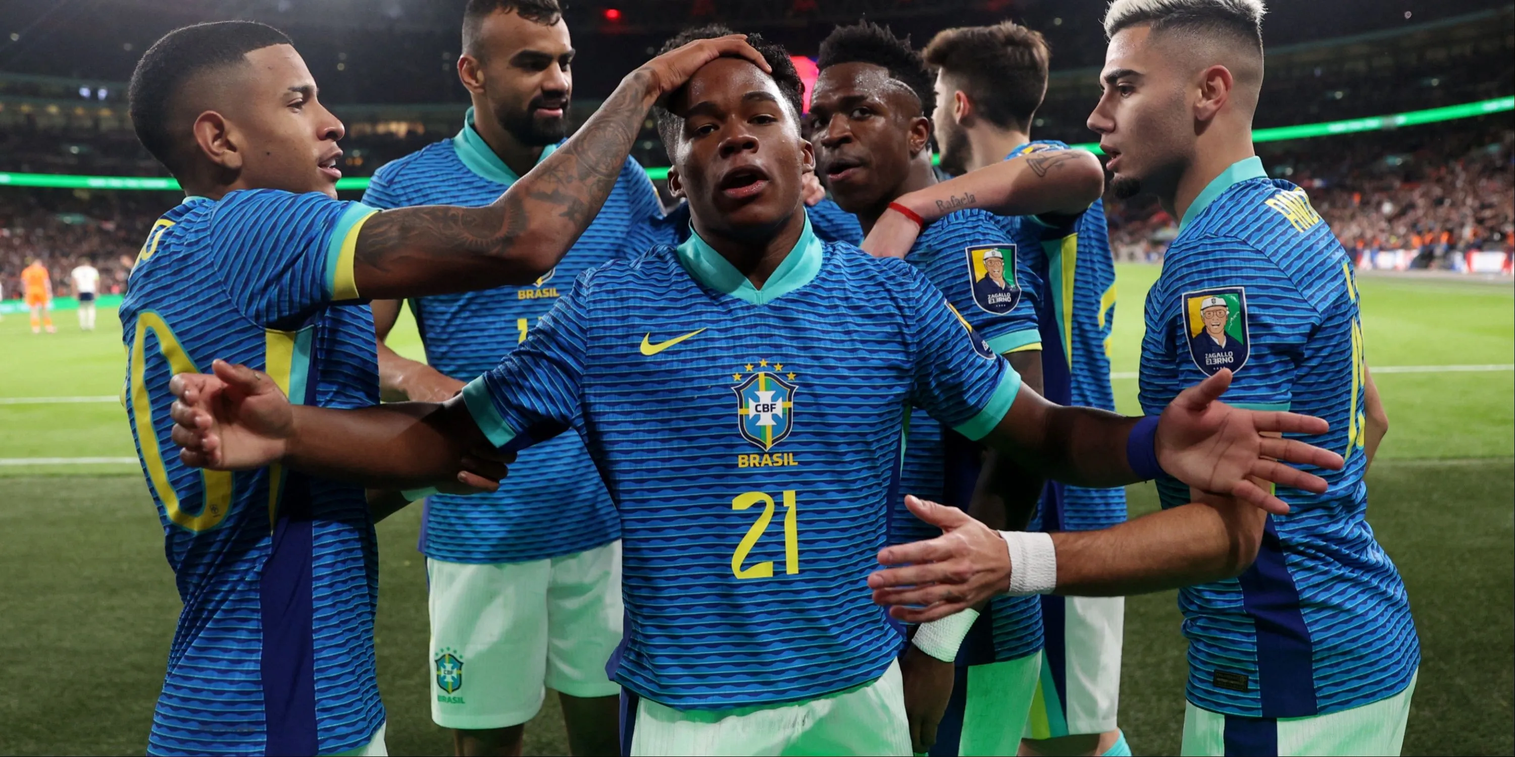 Endrick trong màu áo tuyển Brazil, mục tiêu của Lyon và West Ham