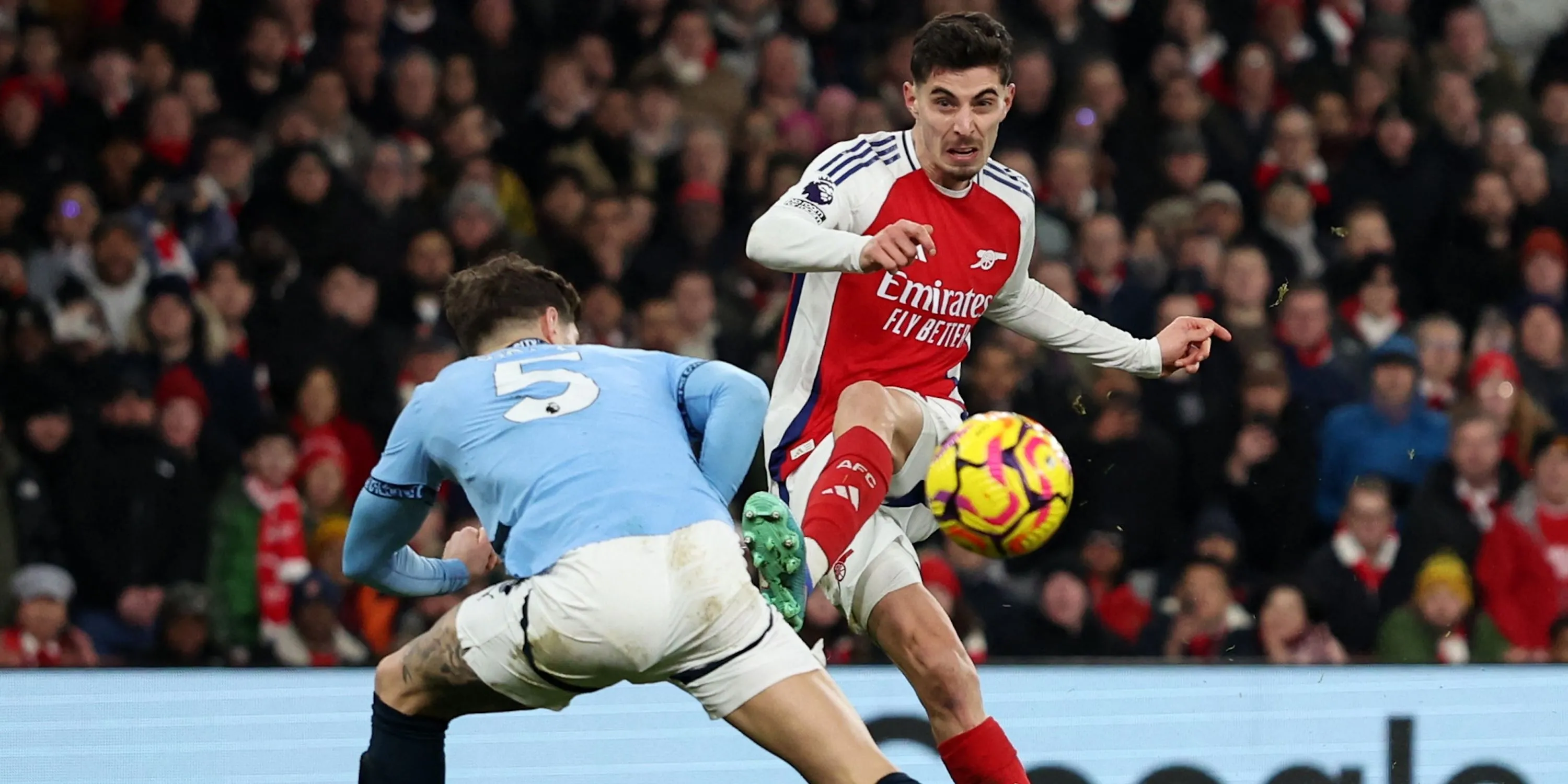 Kai Havertz mừng bàn thắng trong màu áo Arsenal, ảnh minh họa tiềm năng trở lại hàng công Pháo thủ